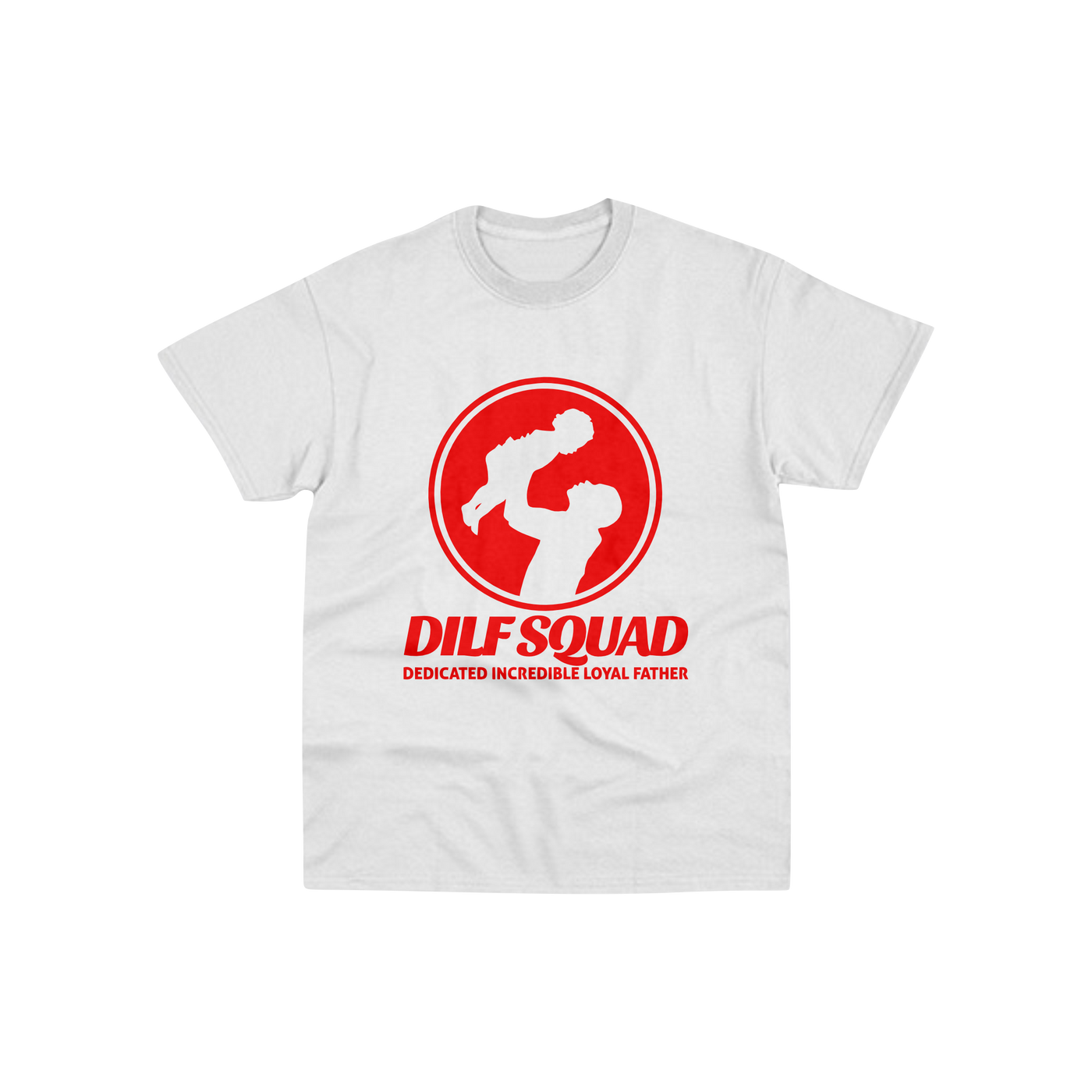 DILFSQUAD Classic White Tee – Bold Fatherhood Statement