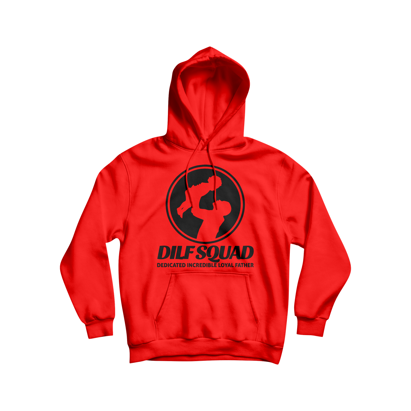 DILFSQUAD “Dedicated Incredible Loyal Father” Hoodie – Red & Black Edition