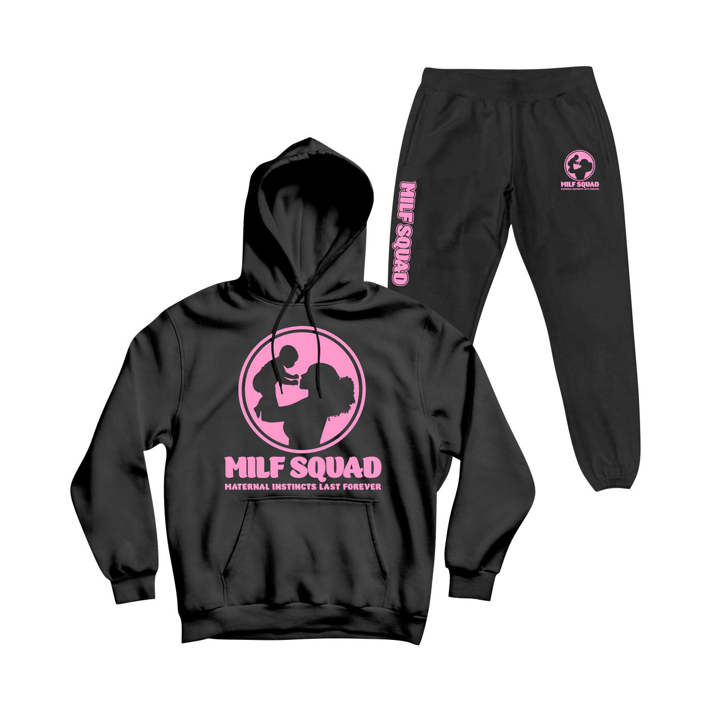 MILFSQUAD Noir & Neon Sweatsuit – Pink Power Edition