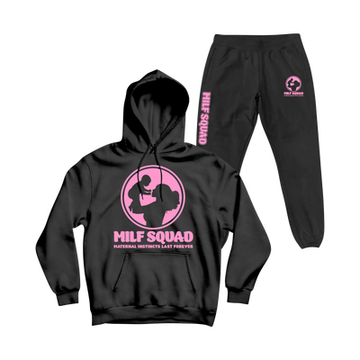 MILFSQUAD Noir & Neon Sweatsuit – Pink Power Edition