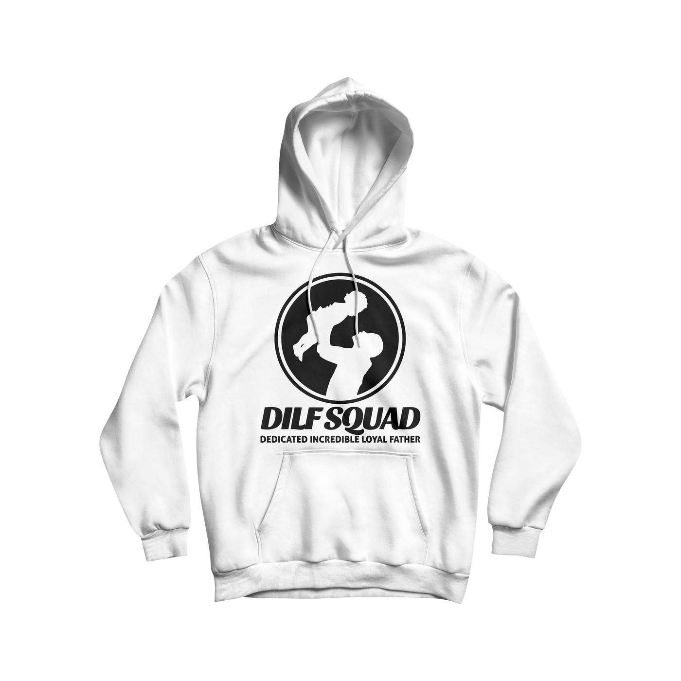 DILFSQUAD “Dedicated Incredible Loyal Father” Hoodie – Classic White & Black Edition