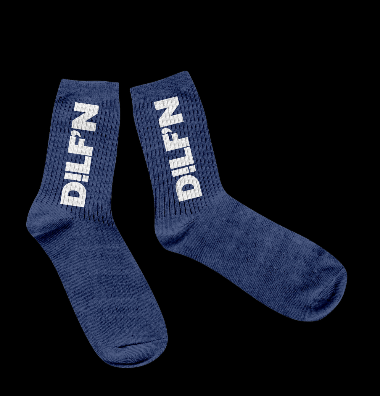 DILF’N Royal Blue Crew Socks